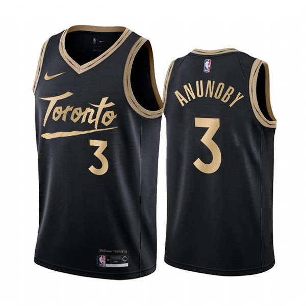 Men's Toronto Raptors #3 OG Anunoby Black NBA City Edition New Uniform 2020-21 Stitched Jersey Men's Toronto Raptors #3 OG Anunoby Black NBA City Edition New Uniform 2020-21 Stitched Jersey